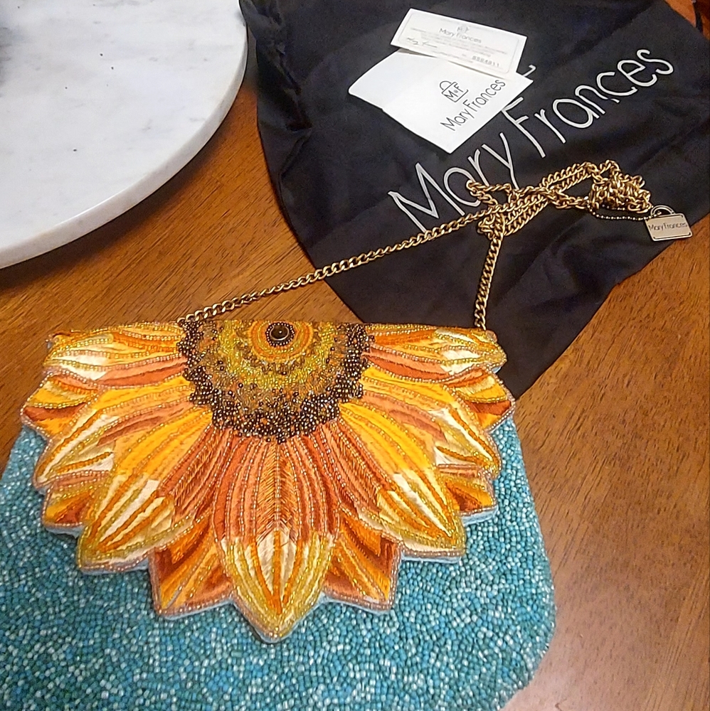 💎SOLD 💎NWT Retired Rare MF  Beads Sunflower Power Crossbody Clutch. Collectib… - Picture 13 of 16